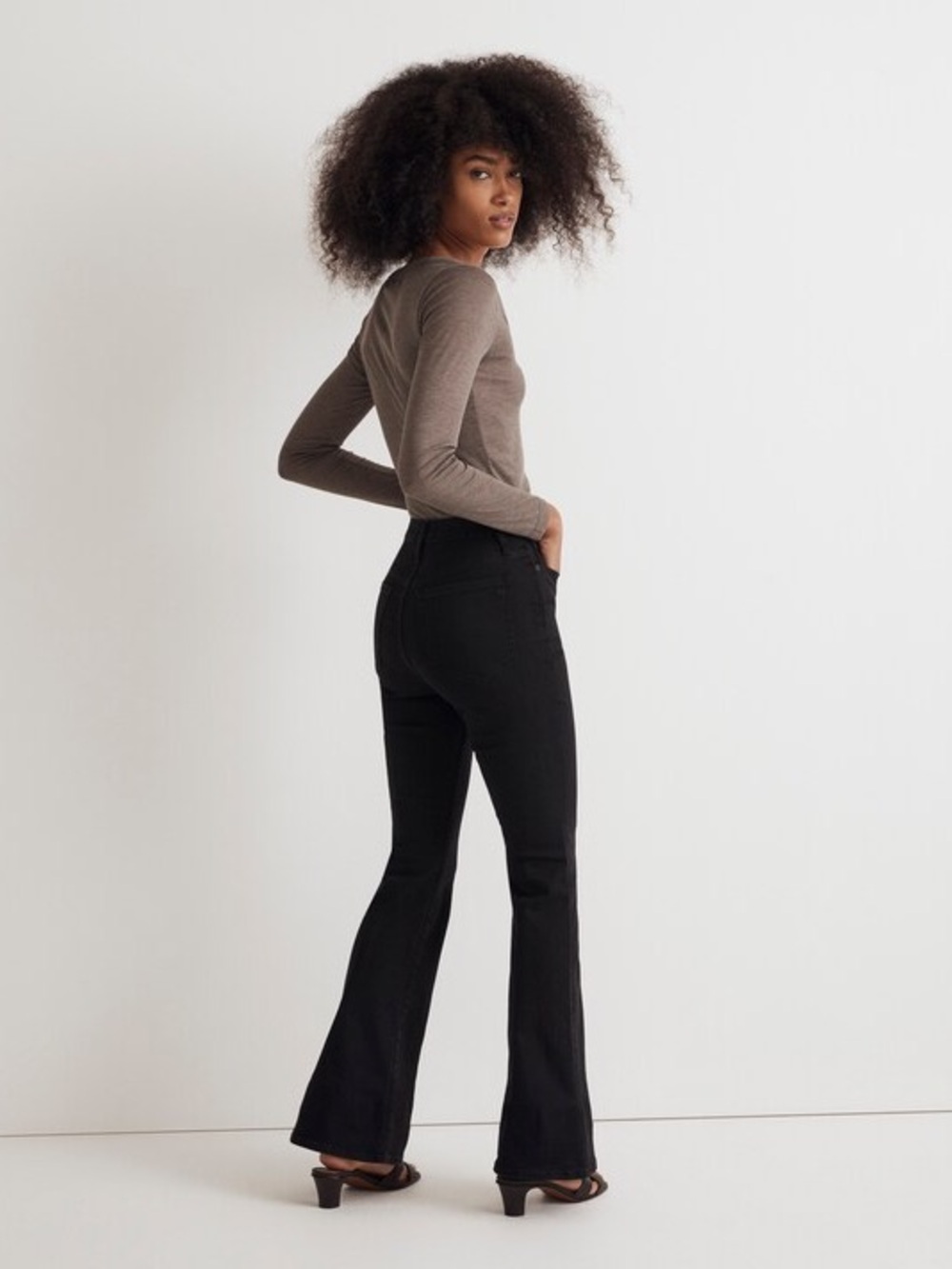Madewell Skinny Flare Jeans Black Frost Wash Women’s 27 Stretchy Casual Classic